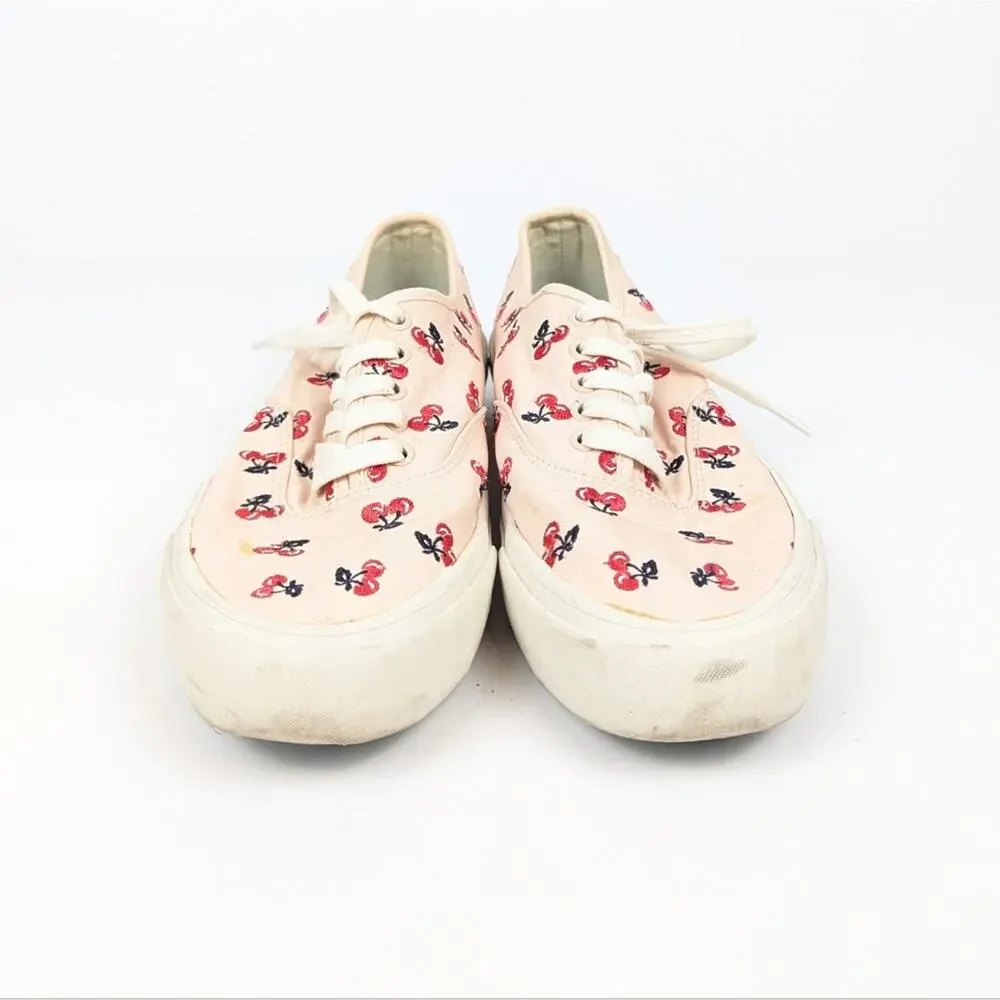 J. Crew SeaVees Embroidered Cherries Casual Legend Sneakers Size 8